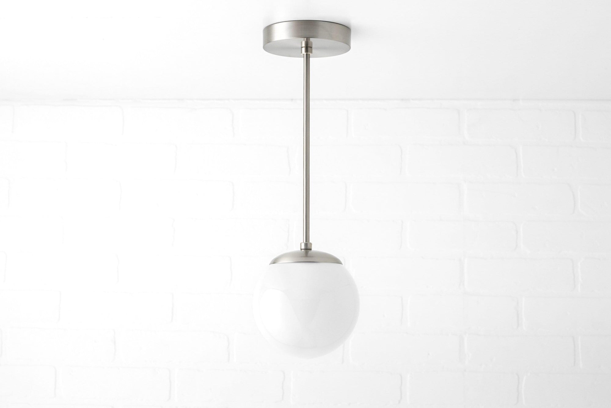 Pearl Glass White Globe Pendant Light Kitchen