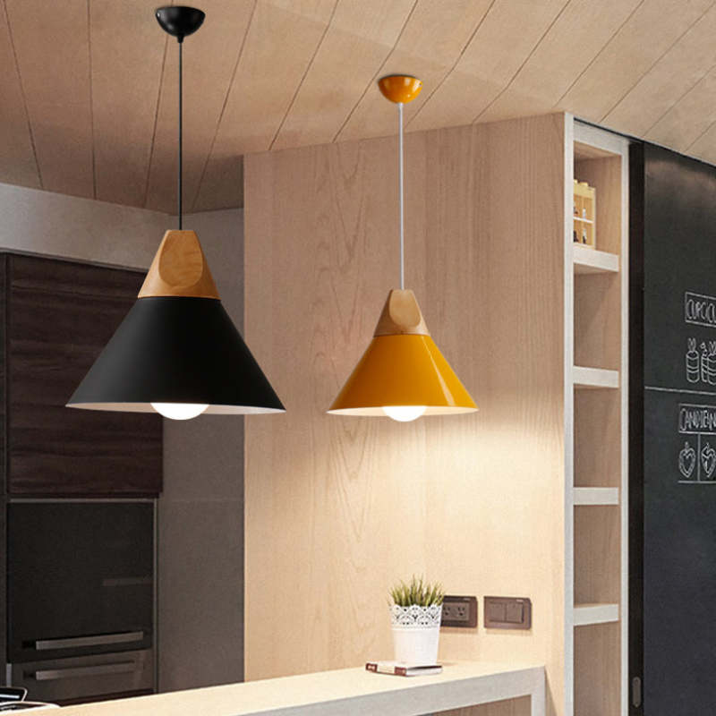 Valentina Multi-Shaped Wood And Pendant Light, 6 Colors - Letslighting