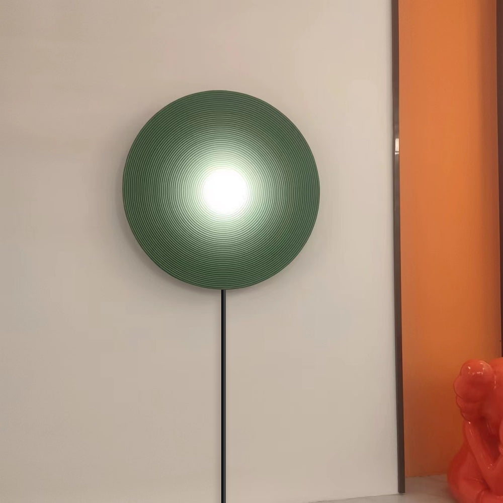 Aria Modern Round Indoor Wall Lamp Wood Bedroom Living Room