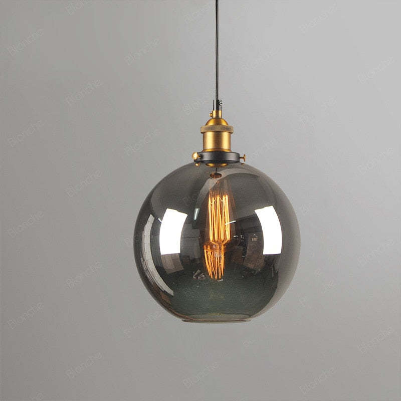 Arisha Industrial Metal/Glass Pendant Light Dining Room