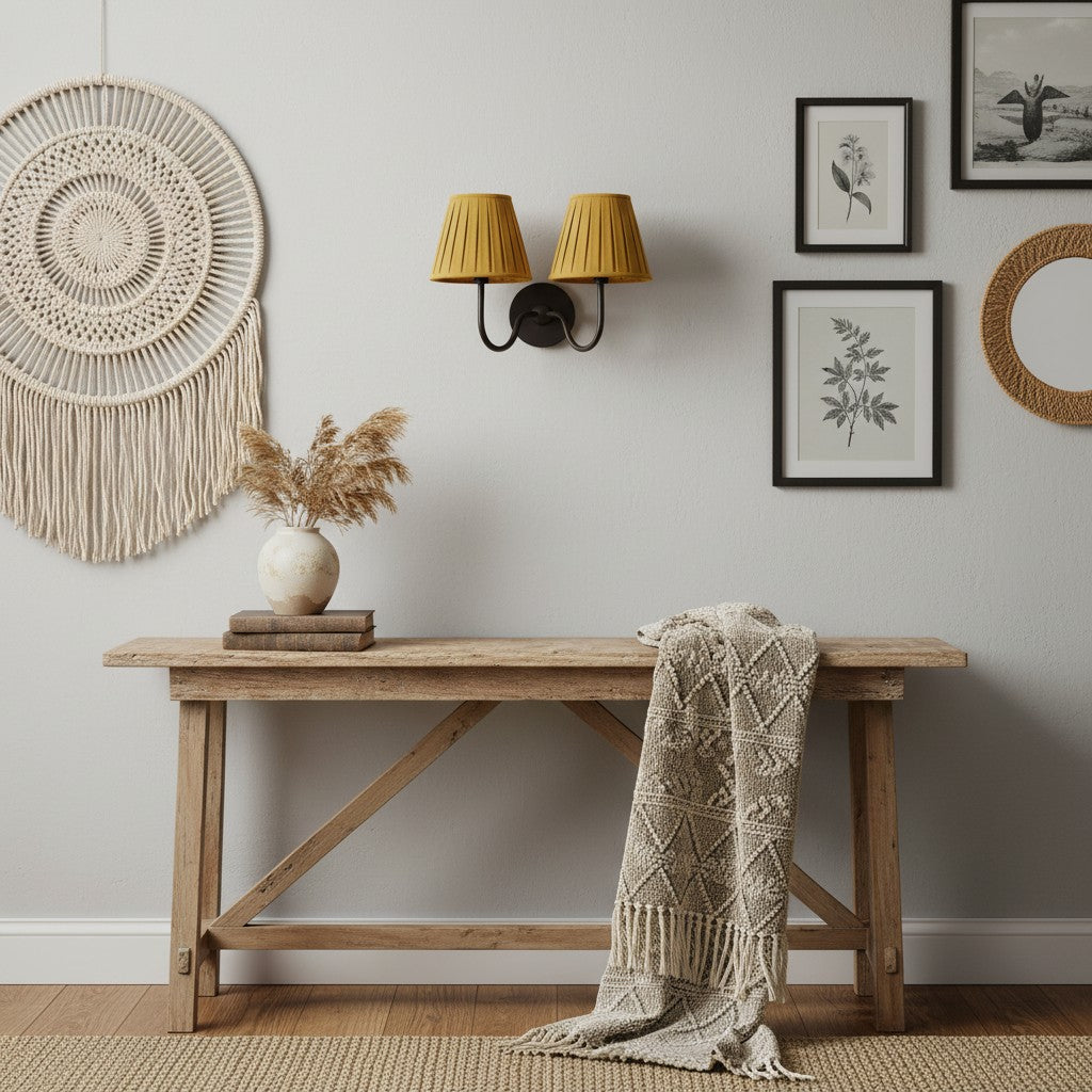 Grace Brass Linen Wall Lamp