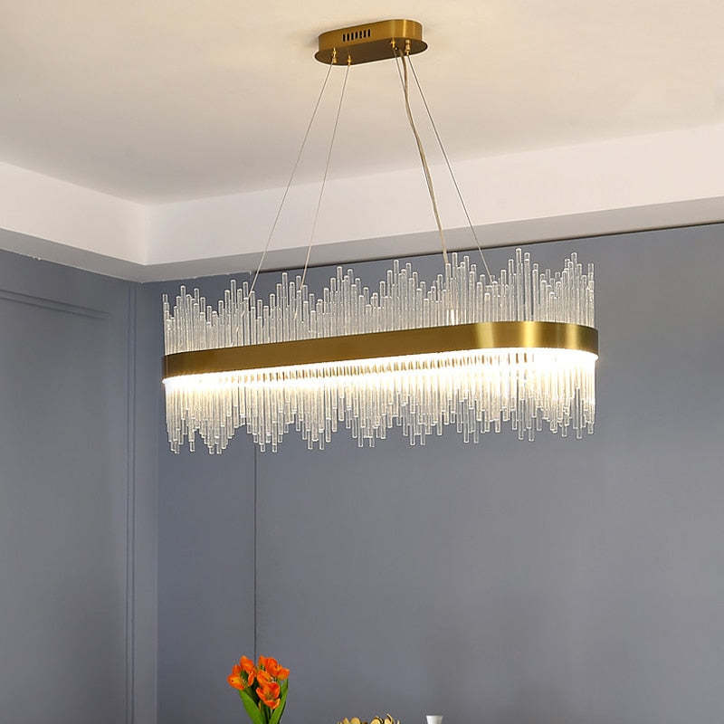 Kristy Modern Round Rectangular Chain Chandelier - Letslighting