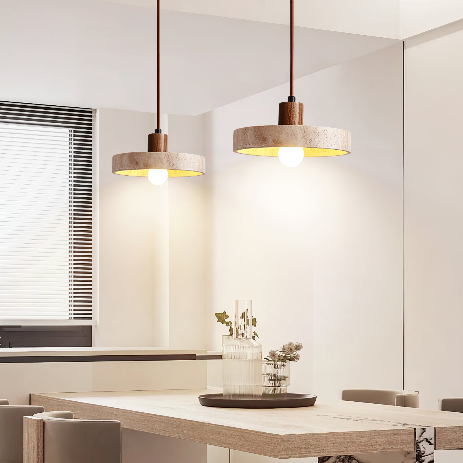 Evvynor Travertine Pendant Light - Letslighting