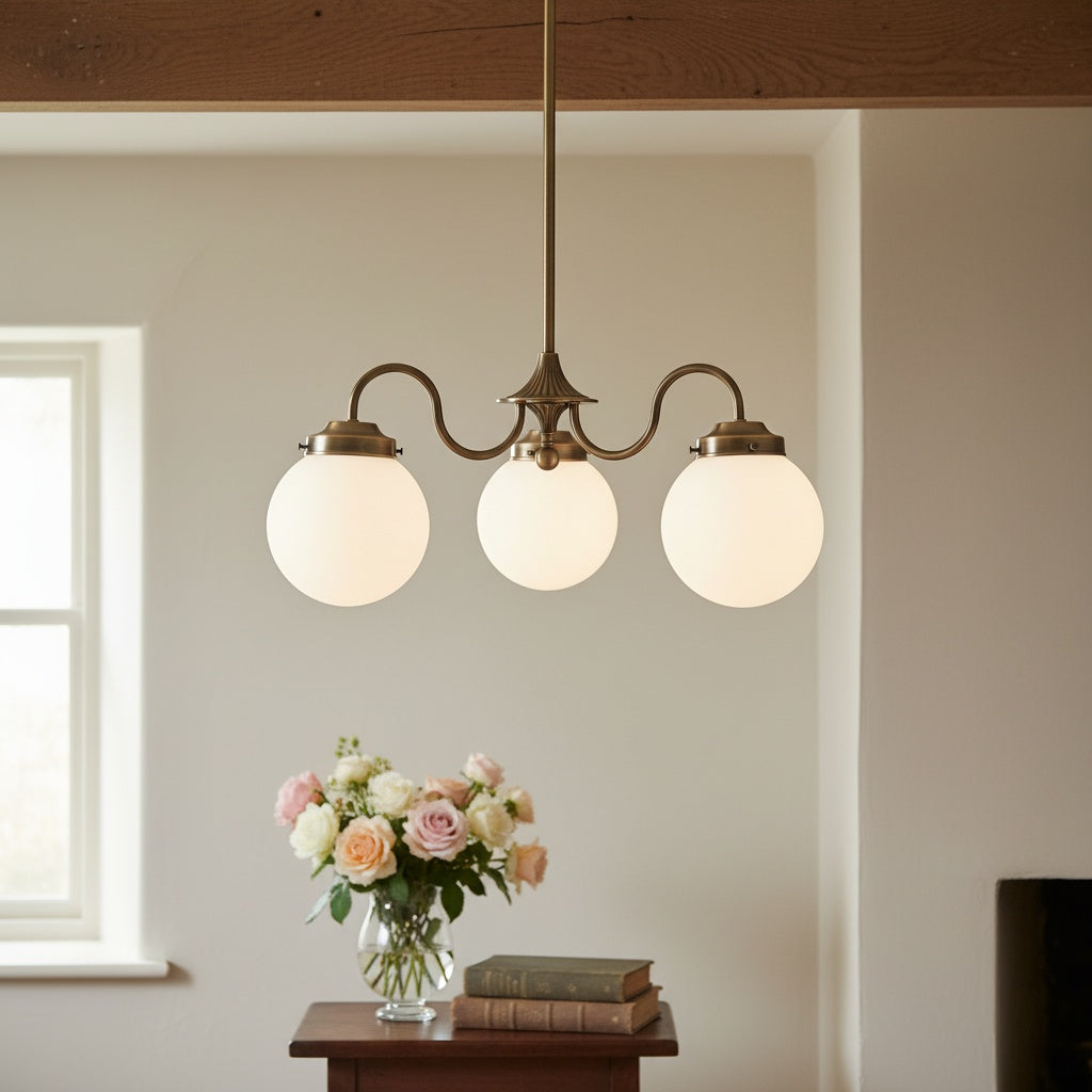 Pearl 3-Light Glass  Chandelier