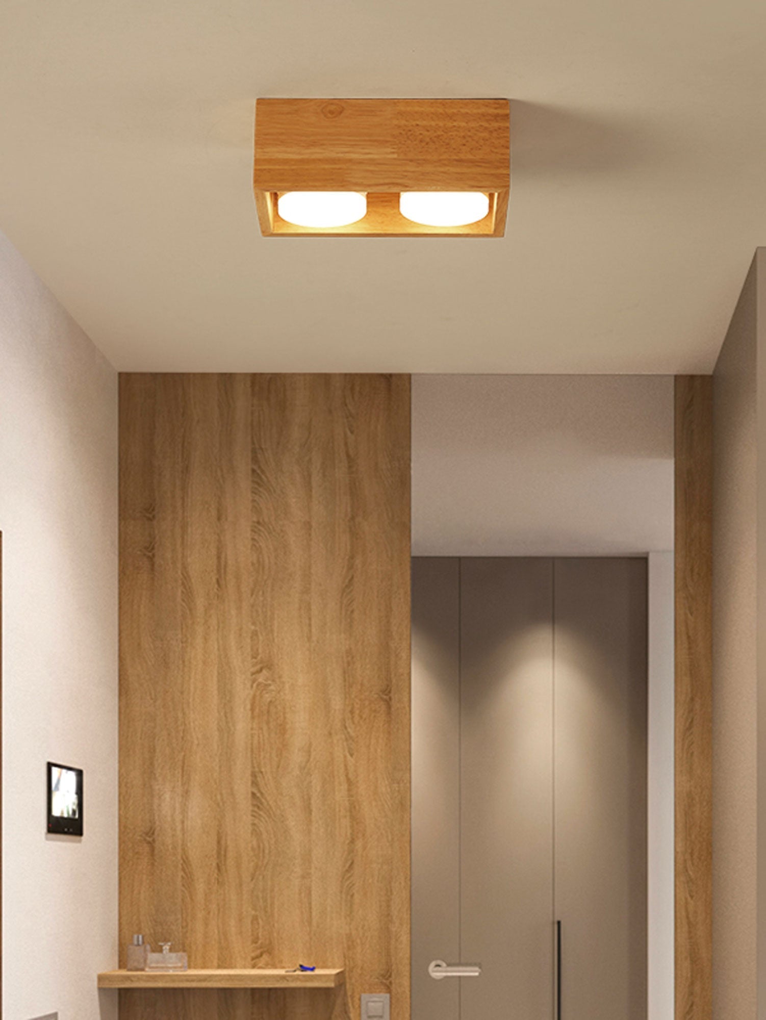 Eliza Minimalist Wood Ceiling Light - Letslighting