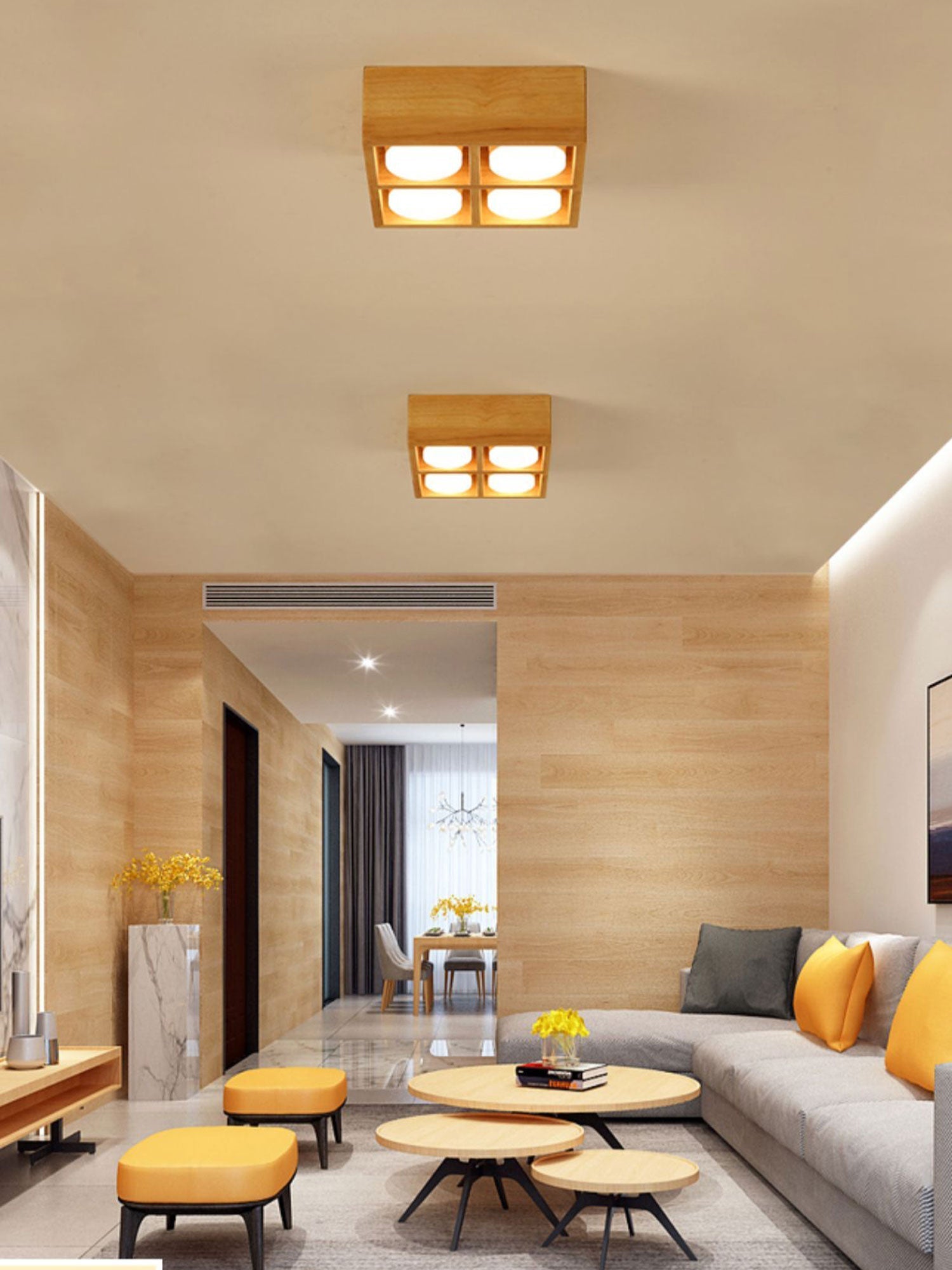 Eliza Minimalist Wood Ceiling Light - Letslighting