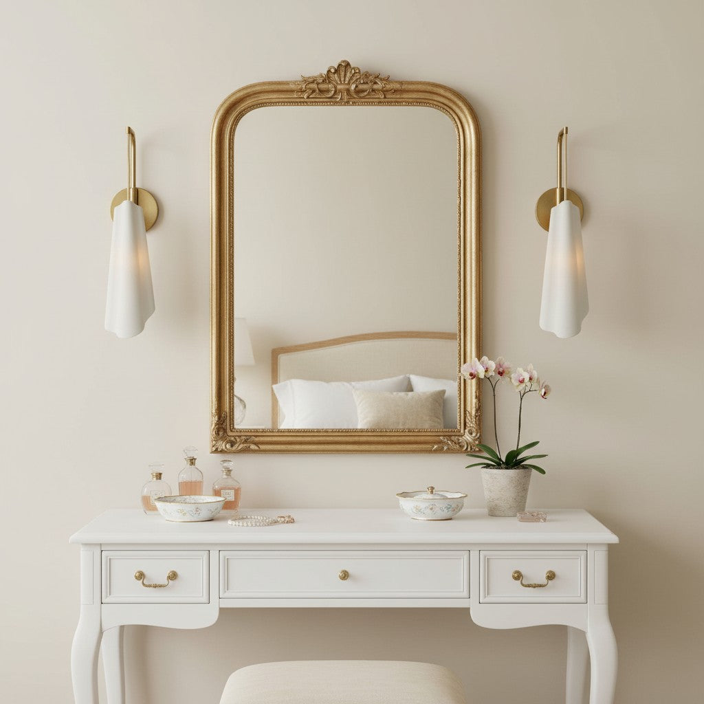 Slant Vintage Ceramic Wall Sconce Modern Brass Living Room