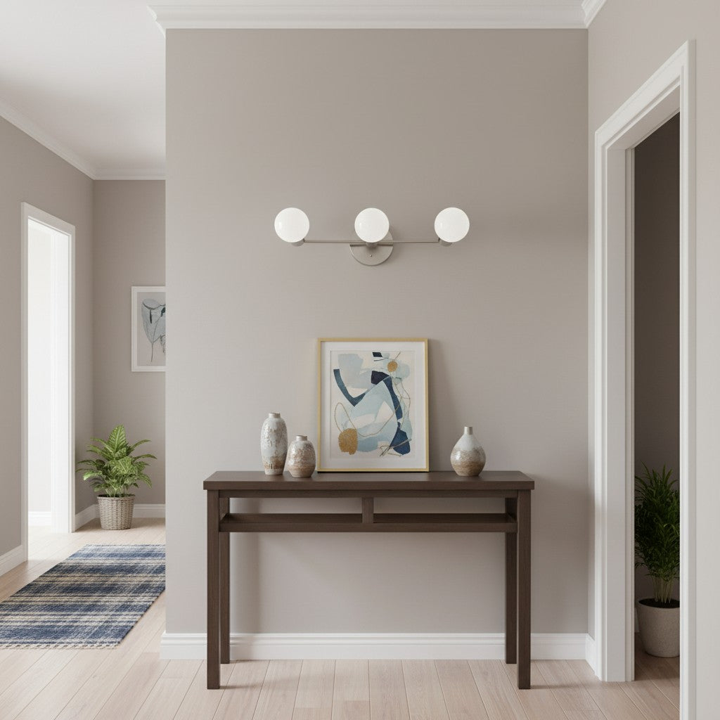 Pearl 3-Light Milk Glass Globe Wall Sconce Mid-Century Light