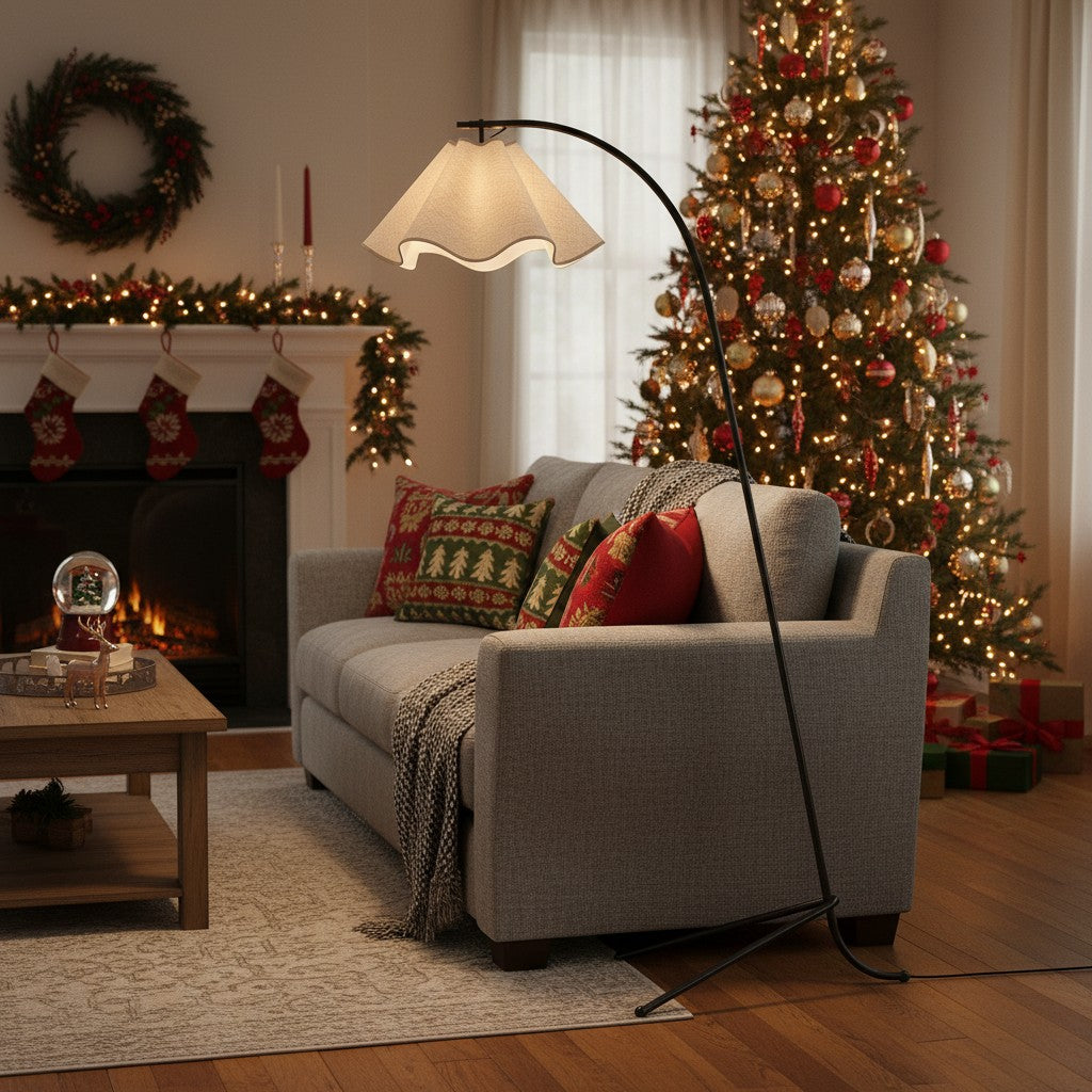 Curve Modern Fabric Floor Lamp