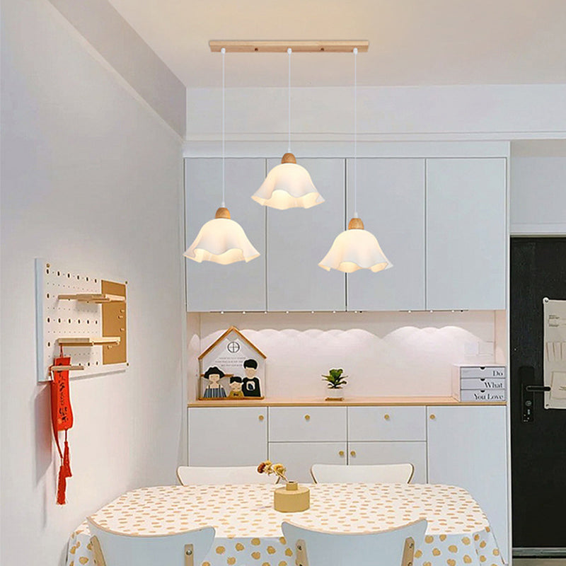 Muto Minimalist Flower Acrylic Wood Pendant Light