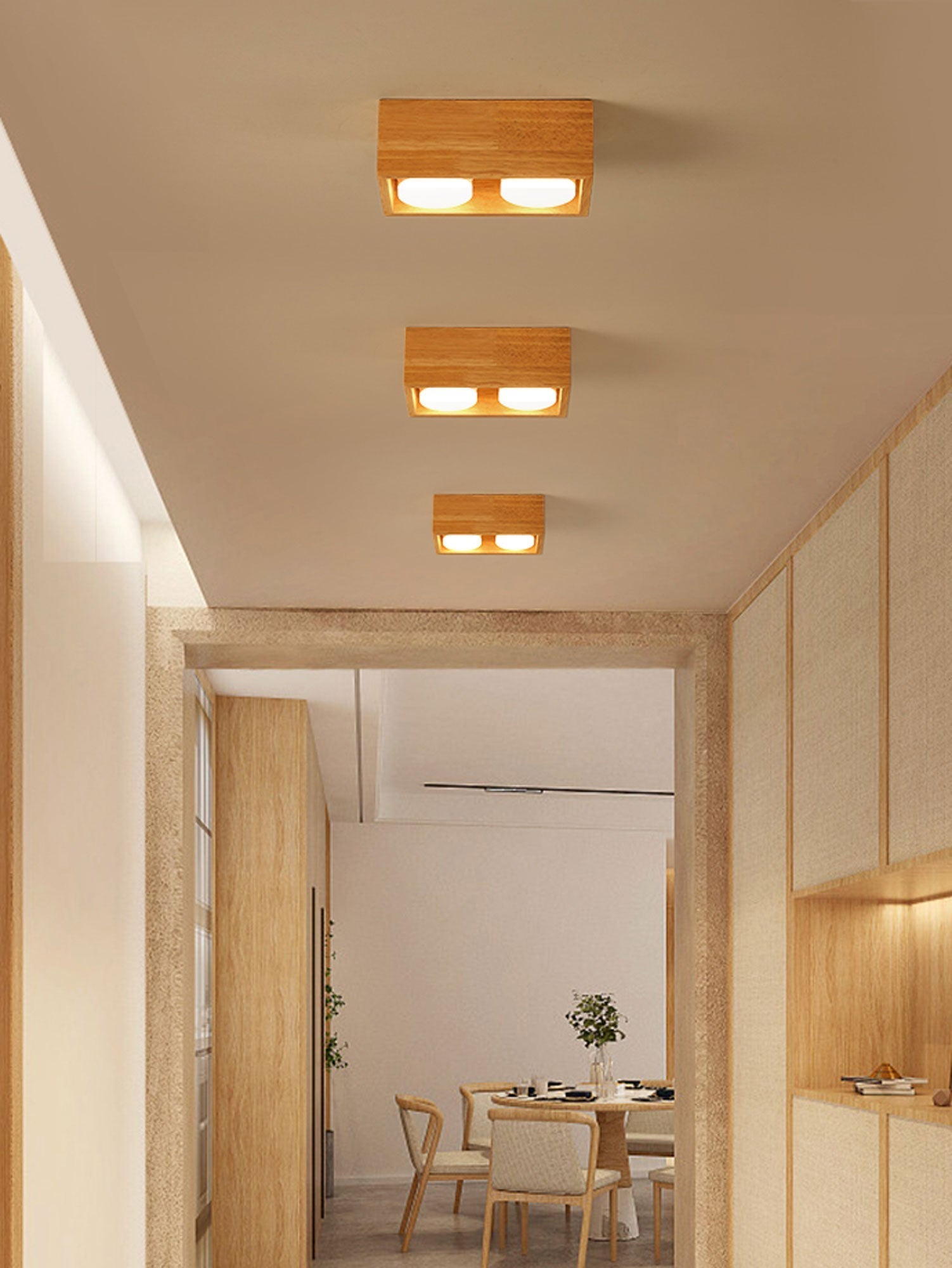 Eliza Minimalist Wood Ceiling Light - Letslighting