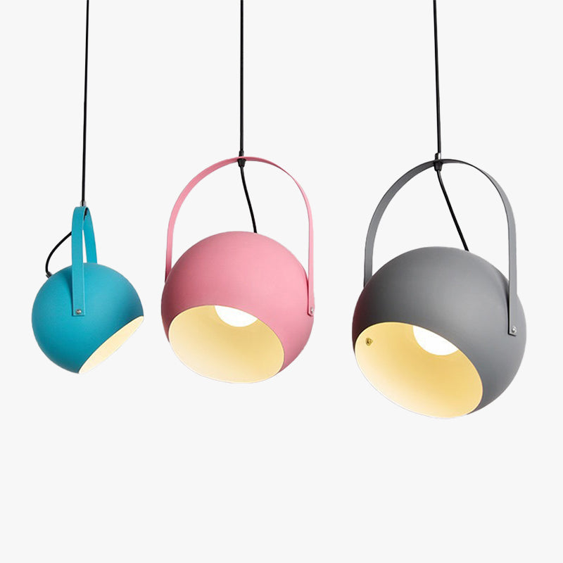 Valentina Colorful Art Deco Pendant Light Spherical Metal Bedroom