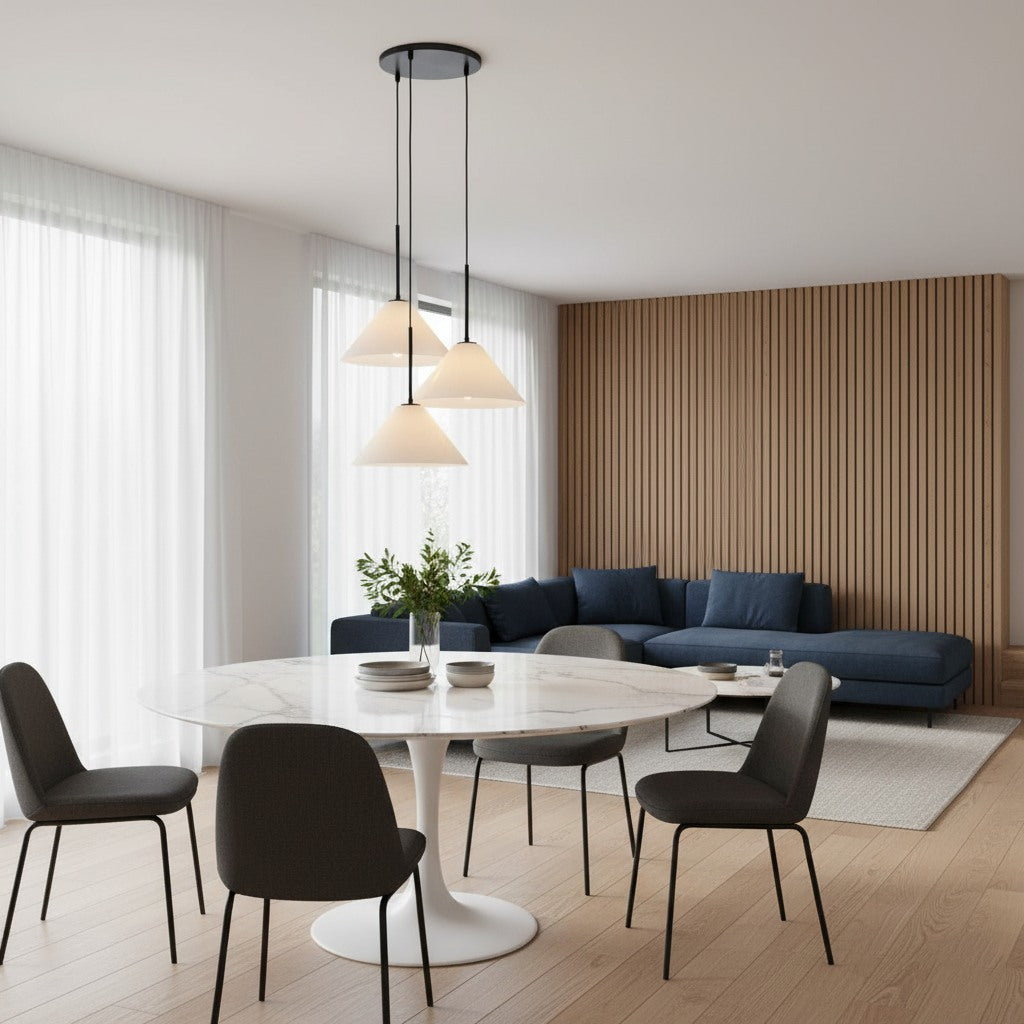 Cone 3-Light Brass Chandelier