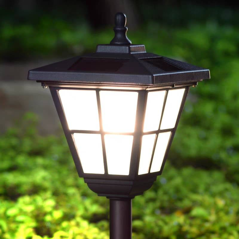 Ray Modern Lantern Shaped Metal Solar Outdoor Bollard Light