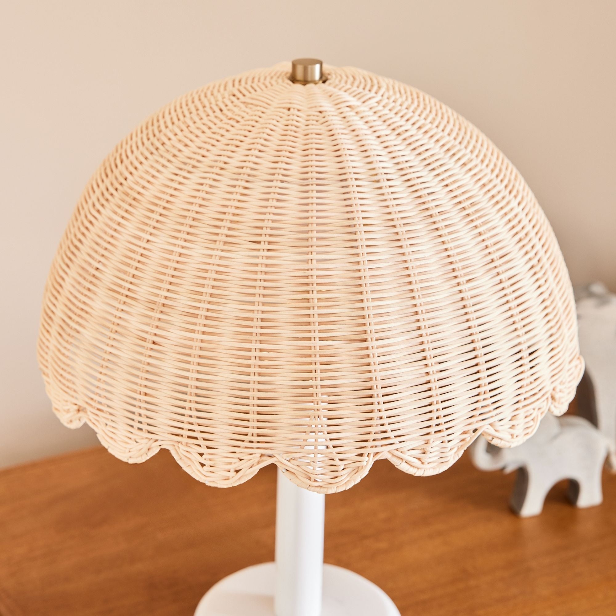 Fungi Table Lamp Rattan&Wood