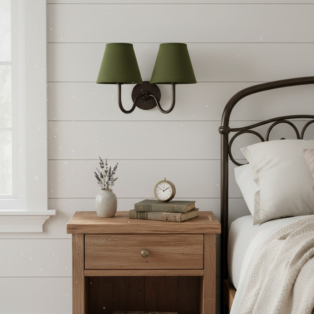 Grace Brass Linen Wall Lamp