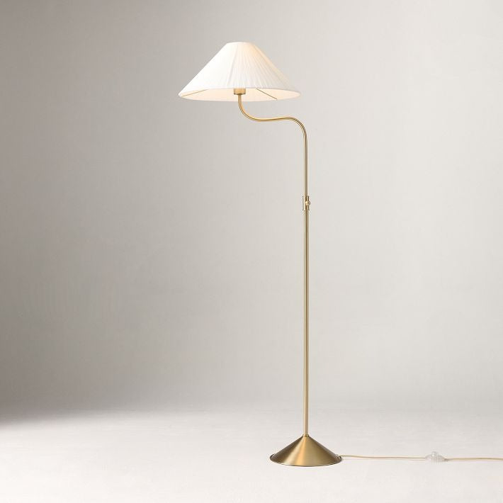 Lithe Linen Shade Floor Lamp Contemporary Living Rooms