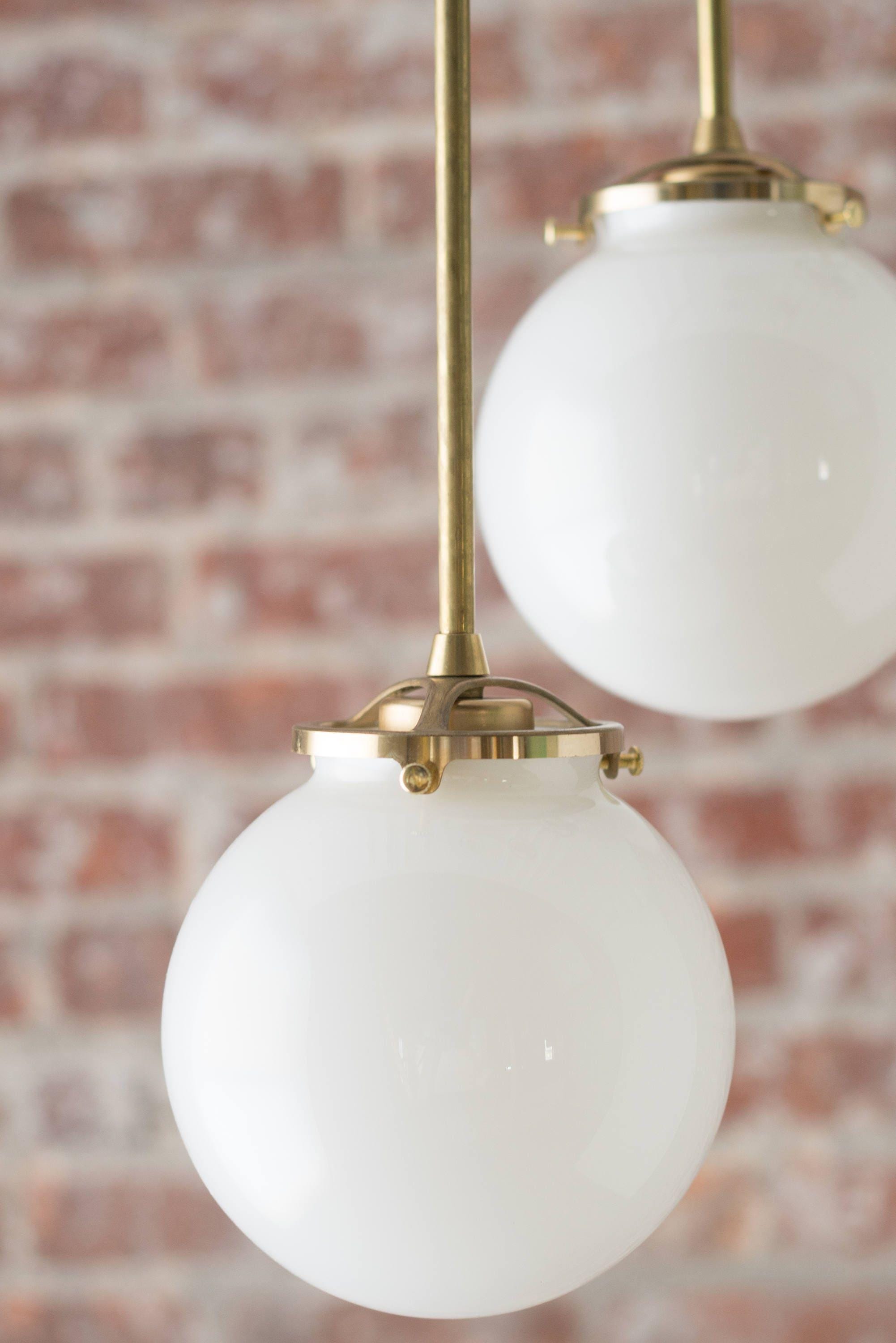Pearl Glass Brass Chandelier