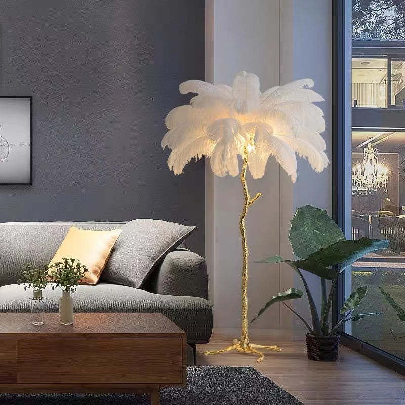 O'Moore Nordic Luxury Unique Ostrich Feather Floor Lamp/Table Lamp - Letslighting