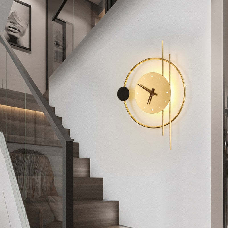 Arisha Wall Lamp Clock & Iron & Acrylic