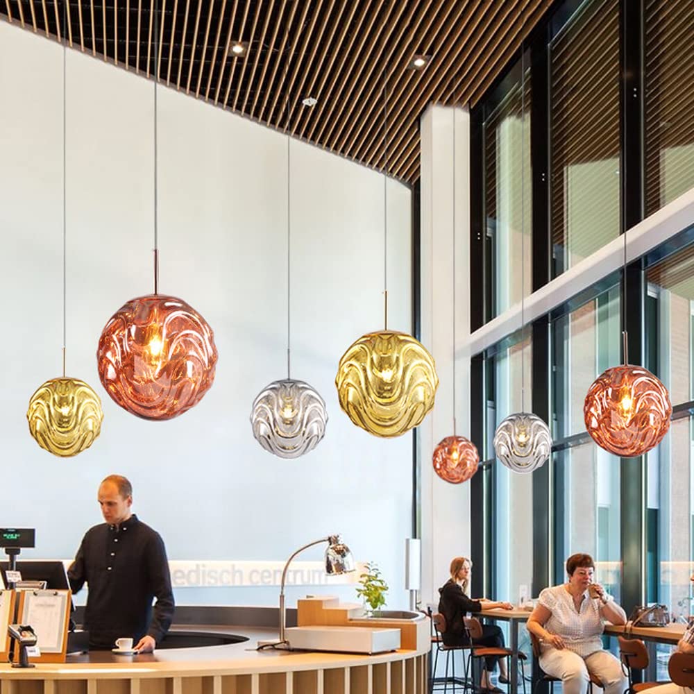 Valentina Modern Sphere Pendant Light Glass Gold/Black Dining Room