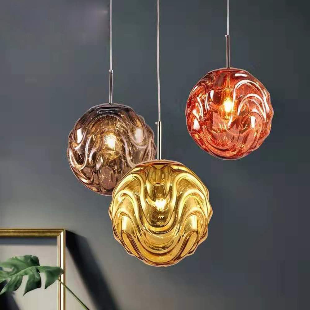 Valentina Modern Sphere Pendant Light Glass Gold/Black Dining Room