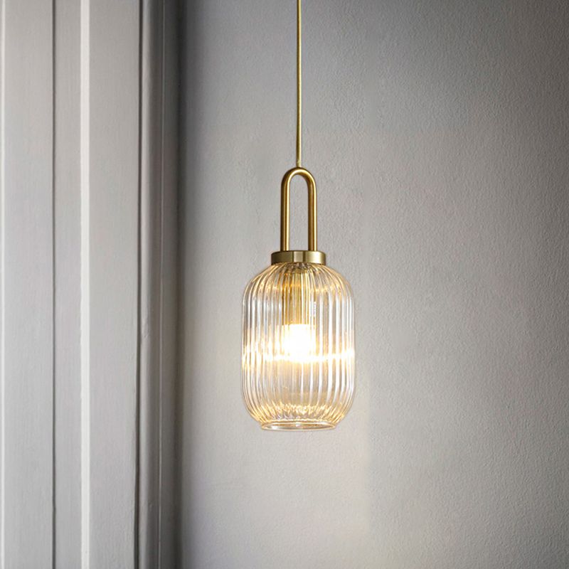 Arisha Modern Ribbed Clear Glass Pendant Light - Letslighting