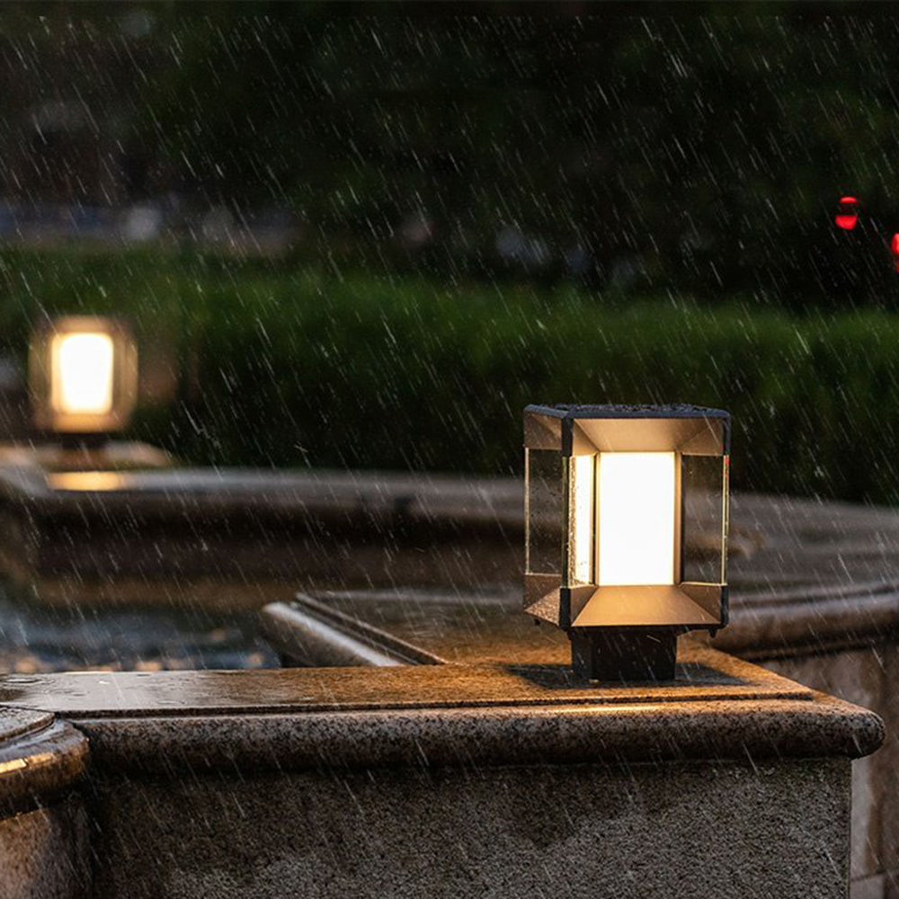 Ray Modern Rectangular Metal Glass Outdoor Lamp - - Letslighting