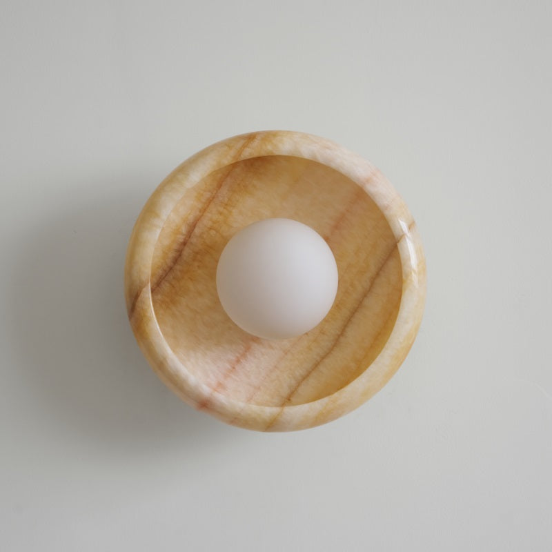 Piedra Modern Minimalist Marble Glass Wall Lamp - Letslighting