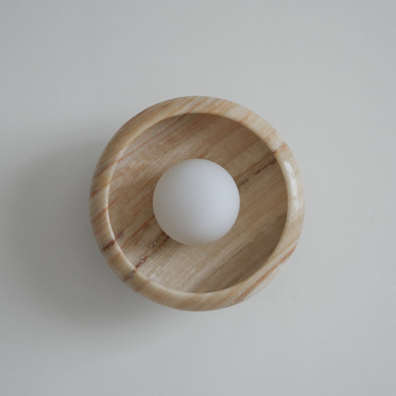 Piedra Modern Minimalist Marble Glass Wall Lamp - Letslighting