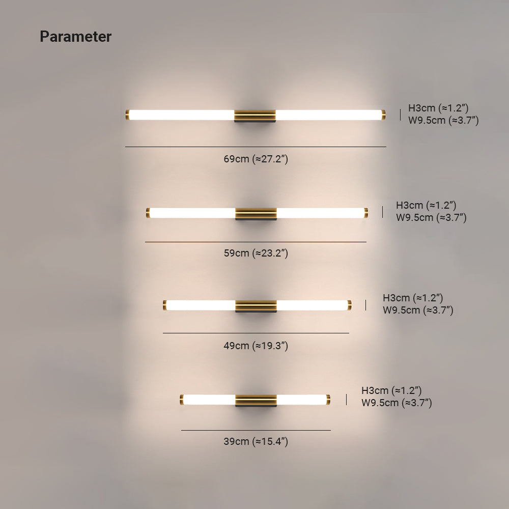 Leigh Modern Linear Copper Mirror Front Wall Lamp