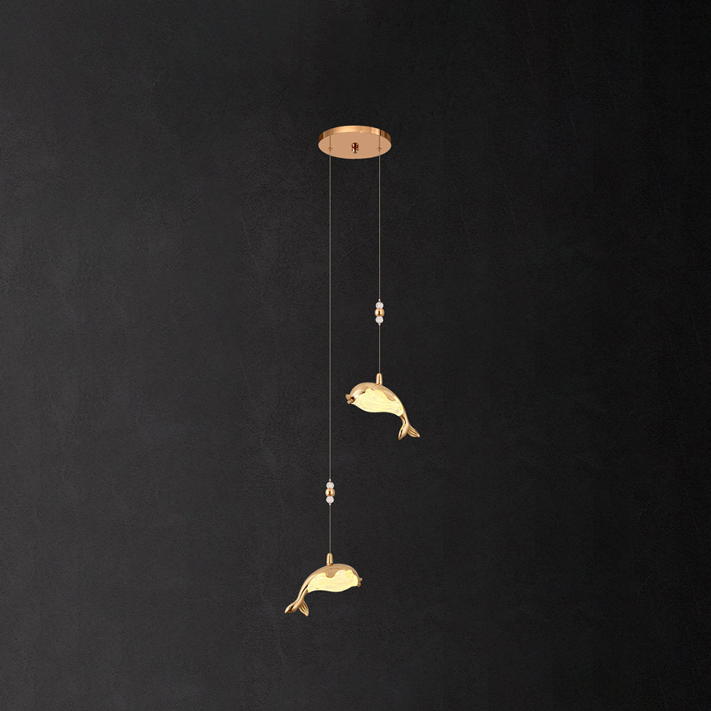 Arisha Modern Dolphin Metal Pendant Light Metal Acrylic - Letslighting