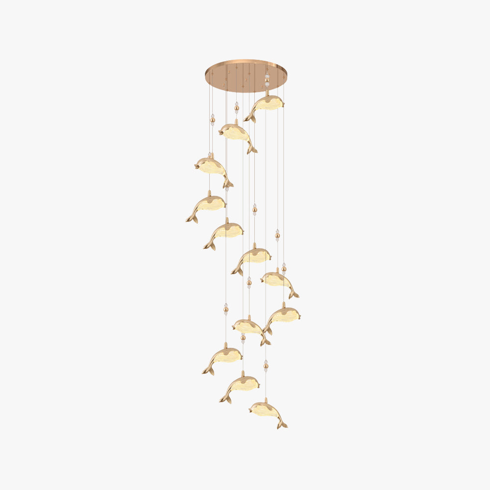 Arisha Modern Dolphin Metal Pendant Light Metal Acrylic - Letslighting