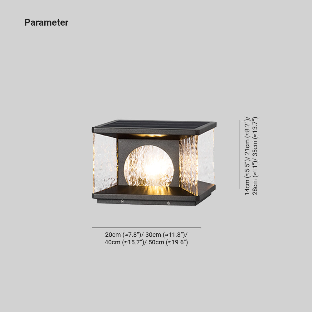 Ray Modern Transparent Rectangular Metal Glass Outdoor Floor Lamp
