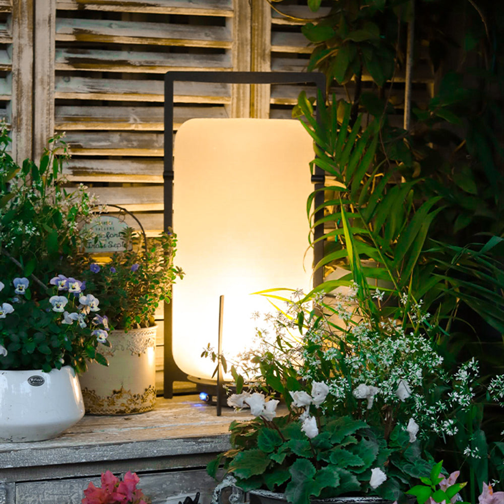 Ray Minimalist Cylinder Glass Acrylic Outdoor Floor Lamp