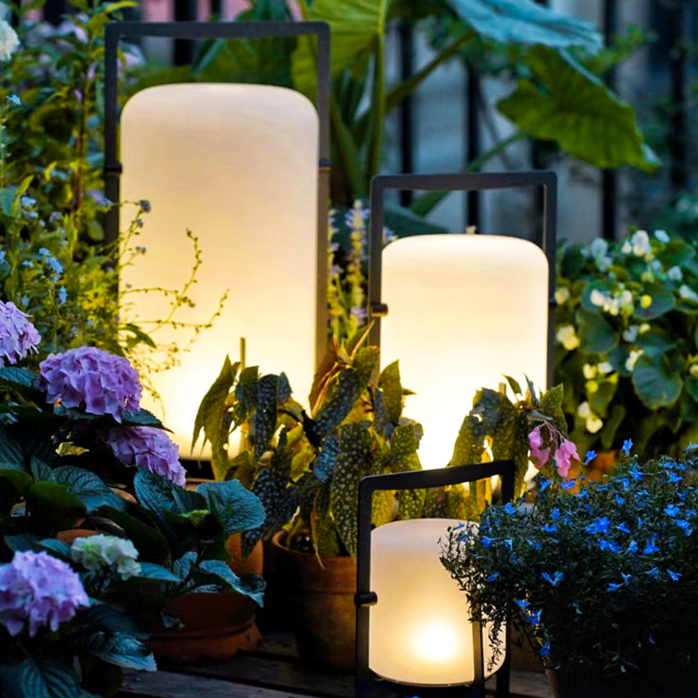 Ray Minimalist Cylinder Glass Acrylic Outdoor Floor Lamp