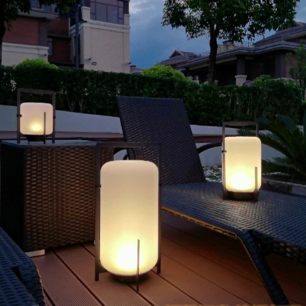 Ray Minimalist Cylinder Glass Acrylic Outdoor Floor Lamp