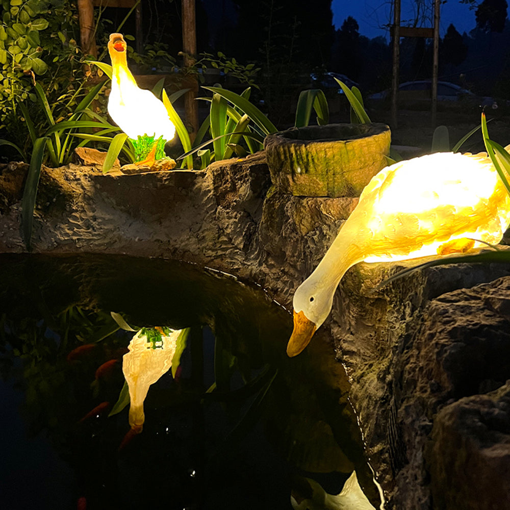 Arisha Modern Decorative Goose Resin Solar Garden Ground Light - Letslighting