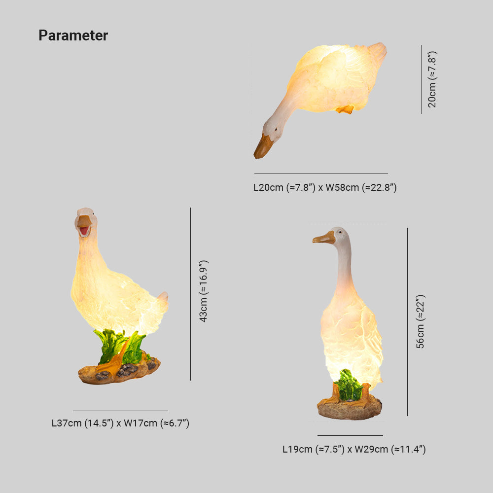 Arisha Modern Decorative Goose Resin Solar Garden Ground Light - Letslighting
