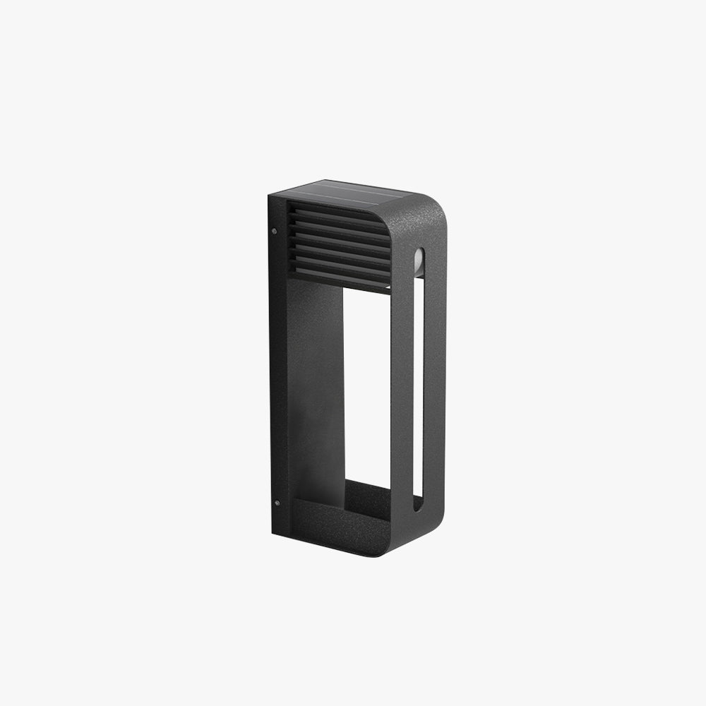 Ray Modern Rectangular Metal Acrylic Solar Outdoor Plants Pot Holder Wall Lamp