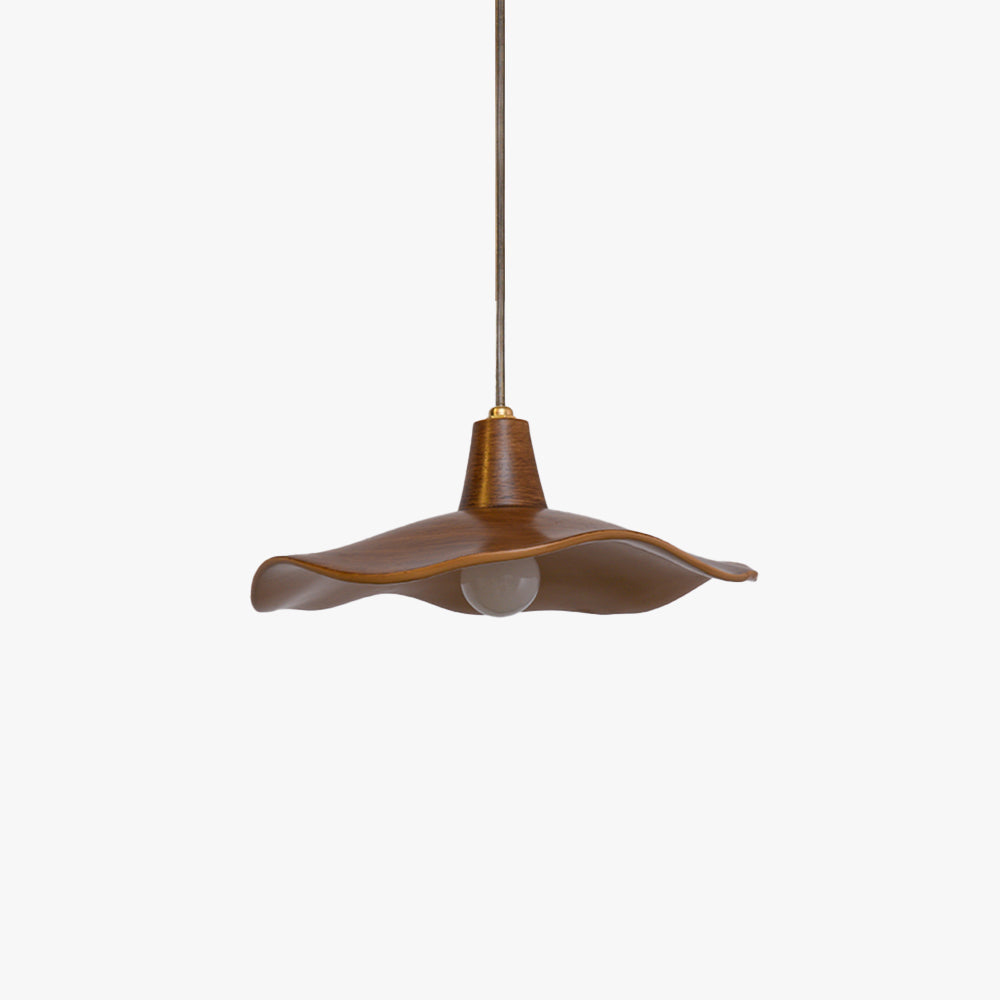 Arisha Pendant Light Wave Retro, Mahogany/Resin, Dining Room - Letslighting