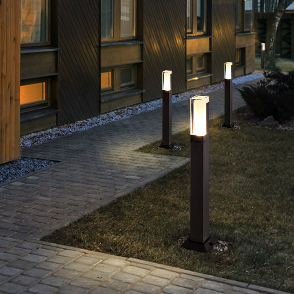 Ray Modern Rectangular Column Solar Outdoor Path Light