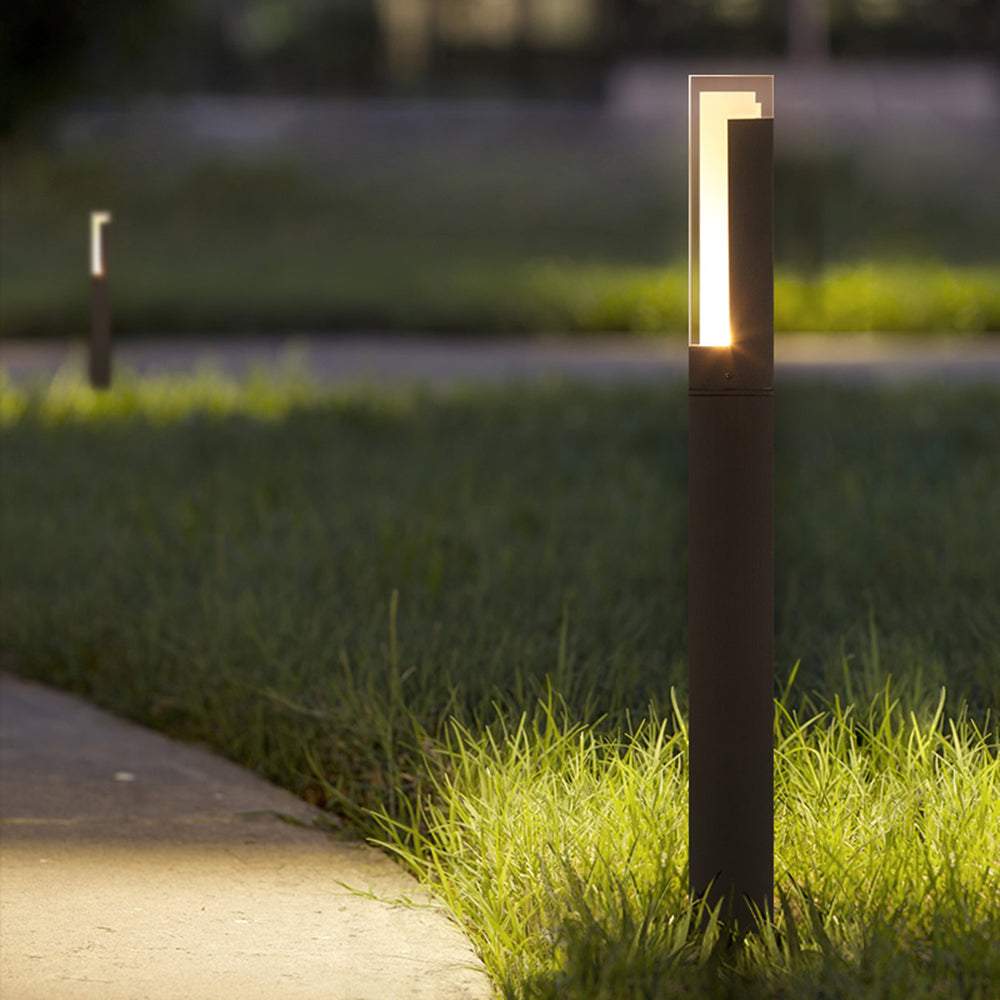 Ray Modern Rectangular Column Solar Outdoor Path Light