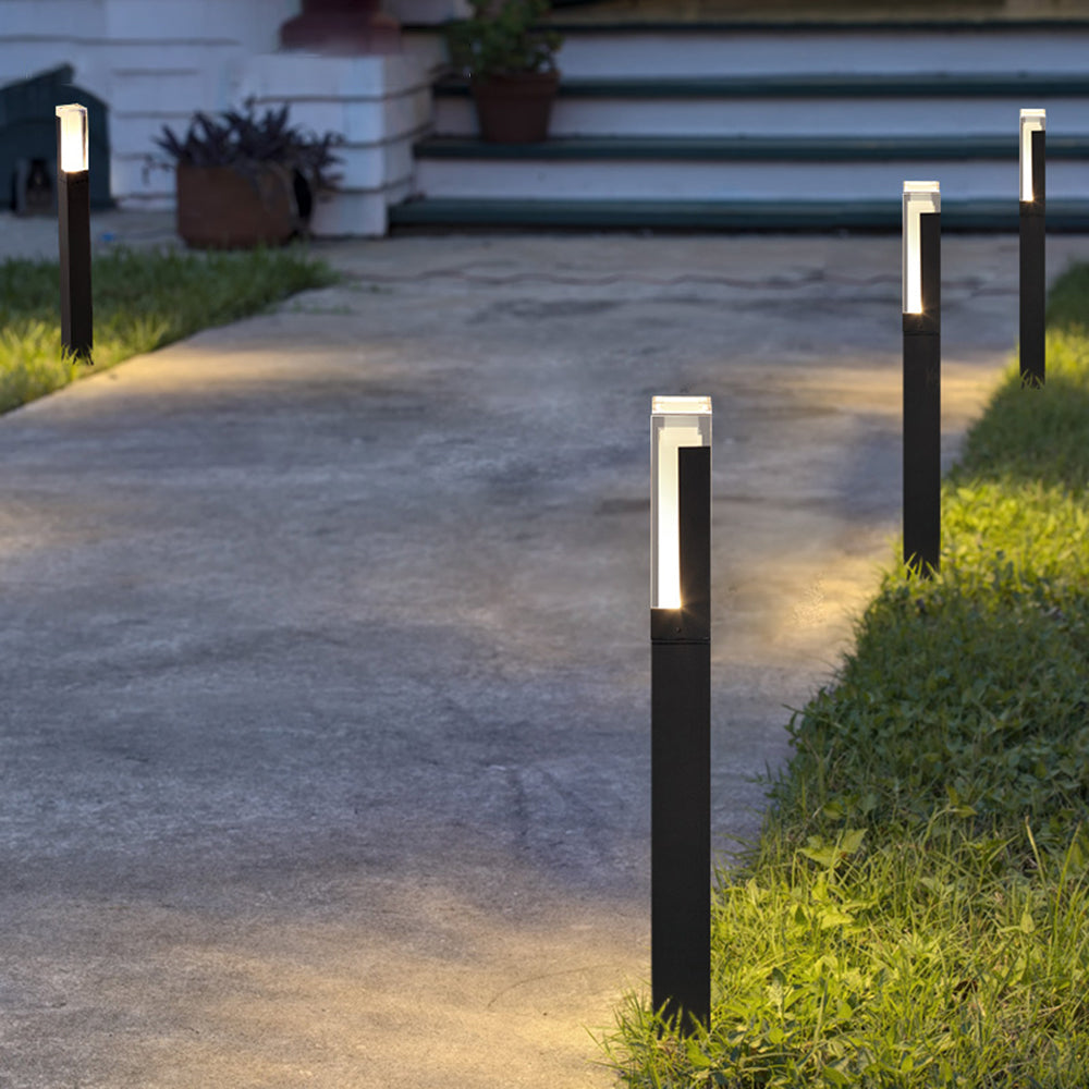 Ray Modern Rectangular Column Solar Outdoor Path Light