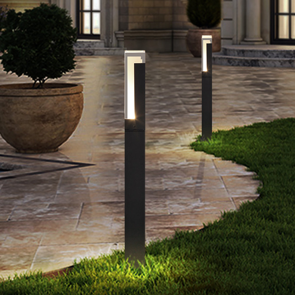 Ray Modern Rectangular Column Solar Outdoor Path Light