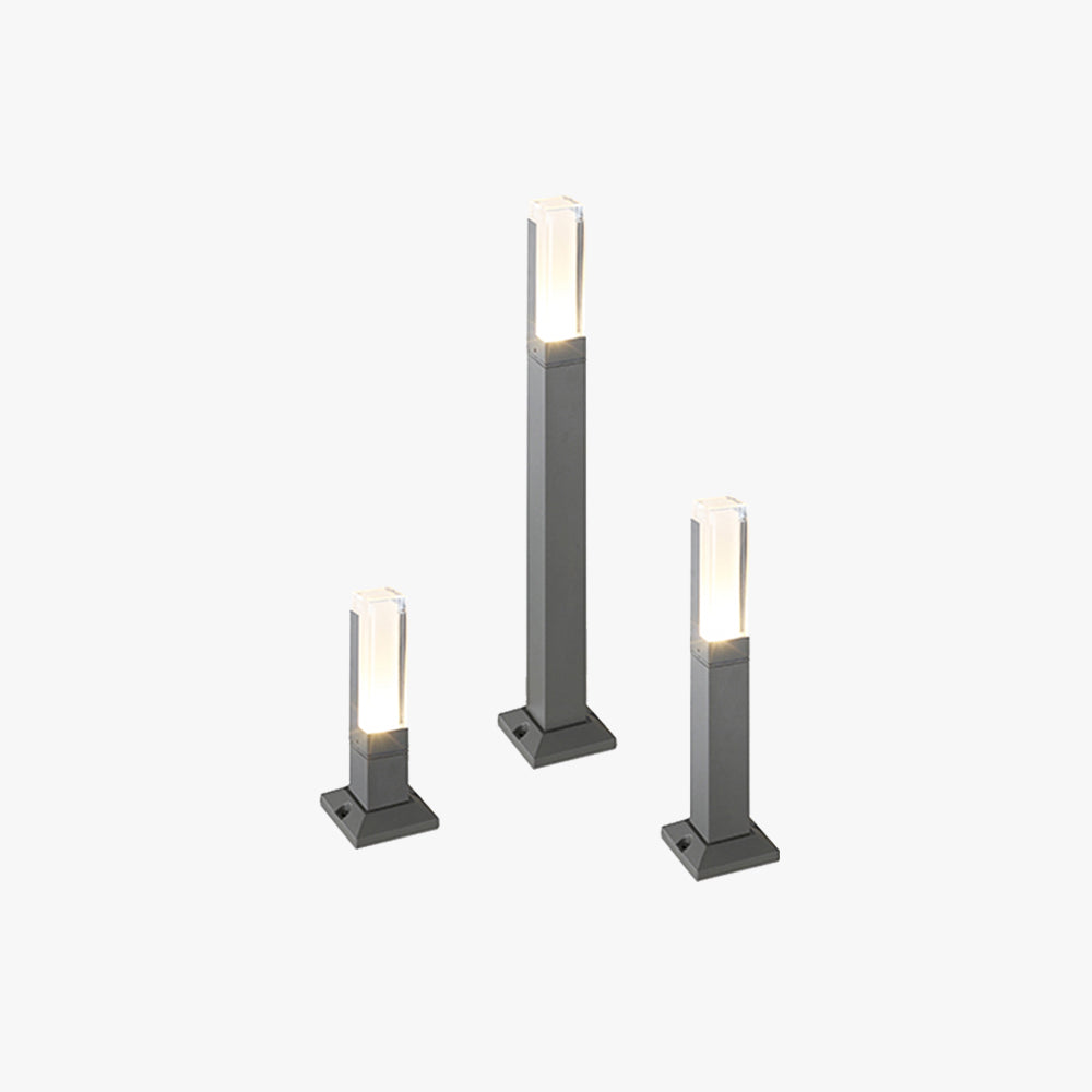 Ray Modern Rectangular Column Solar Outdoor Path Light