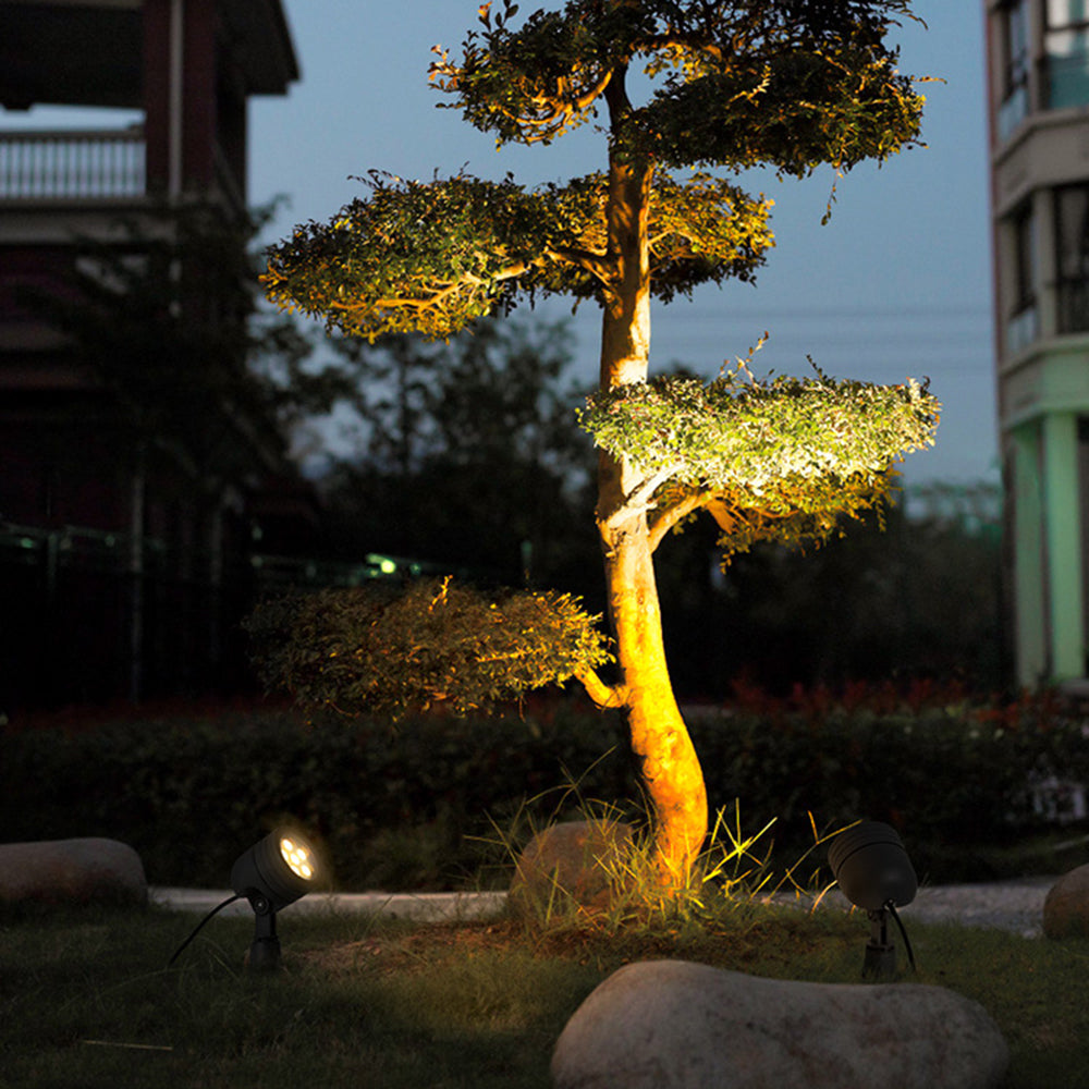 Ray Modern Round Glass/Metal Solar Outdoor Ground Lamp Spotlight