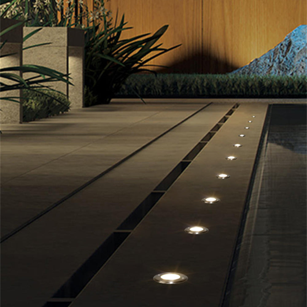 Ray Modern Metal Cylindrical Recessed Outdoor Step Deck Light