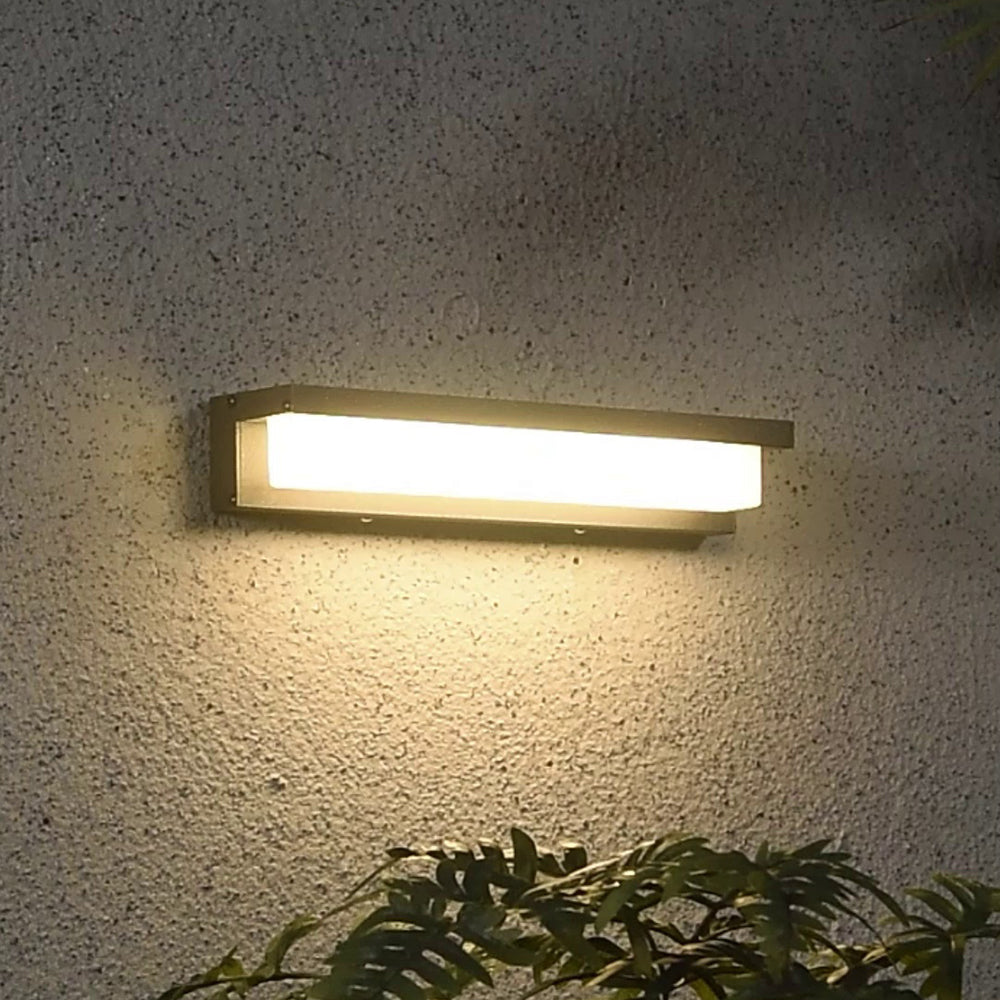 Ray Modern Rectangular Metal Acrylic Outdoor Solar Wall Lamp
