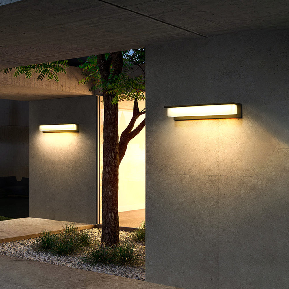 Ray Modern Rectangular Metal Acrylic Outdoor Solar Wall Lamp
